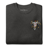 England v Argentina 1998 Embroidered Football Sweatshirt in charcoal heather, alternate front view