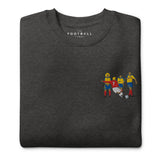 England v Colombia 1998 Embroidered Football Sweatshirt in charcoal heather, alternate front view