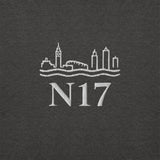 Tottenham Postcode Embroidered Football Sweatshirt in charcoal heather, front view