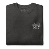 Tottenham Postcode Embroidered Football Sweatshirt in charcoal heather, alternate front view
