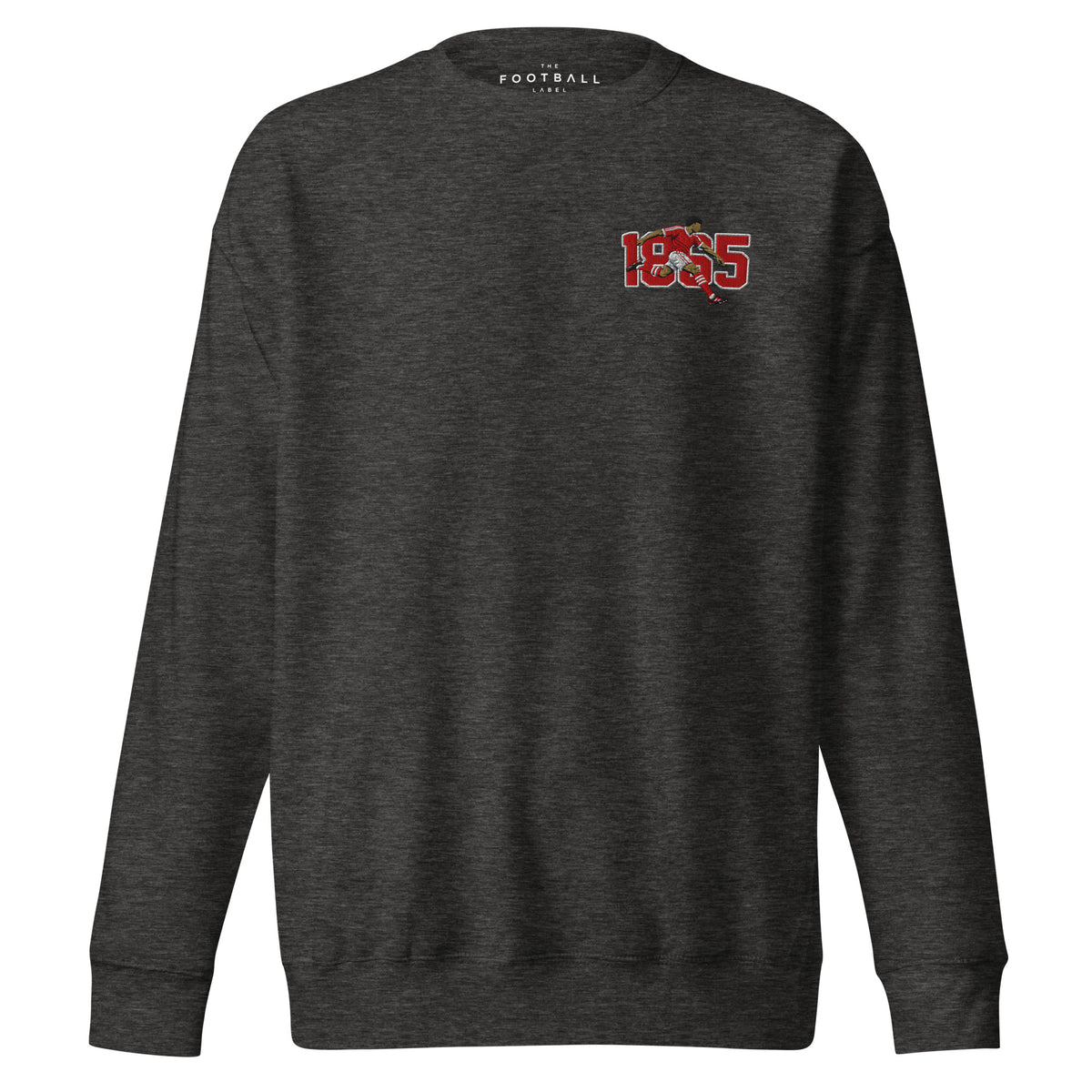 Nottingham 1865 retro embroidered football sweatshirt in Charcoal Heather