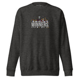 Tottenham Hotspur-inspired charcoal heather sweatshirt with trophy-lift embroidery and WINNERS lettering