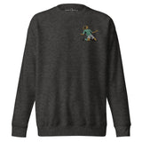 Henrik Larsson inspired Celtic embroidered football sweatshirt in charcoal heather, front view alternate mockup