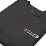 England World Cup Lion Embroidered Football Sweatshirt in charcoal heather, embroidery detail close-up