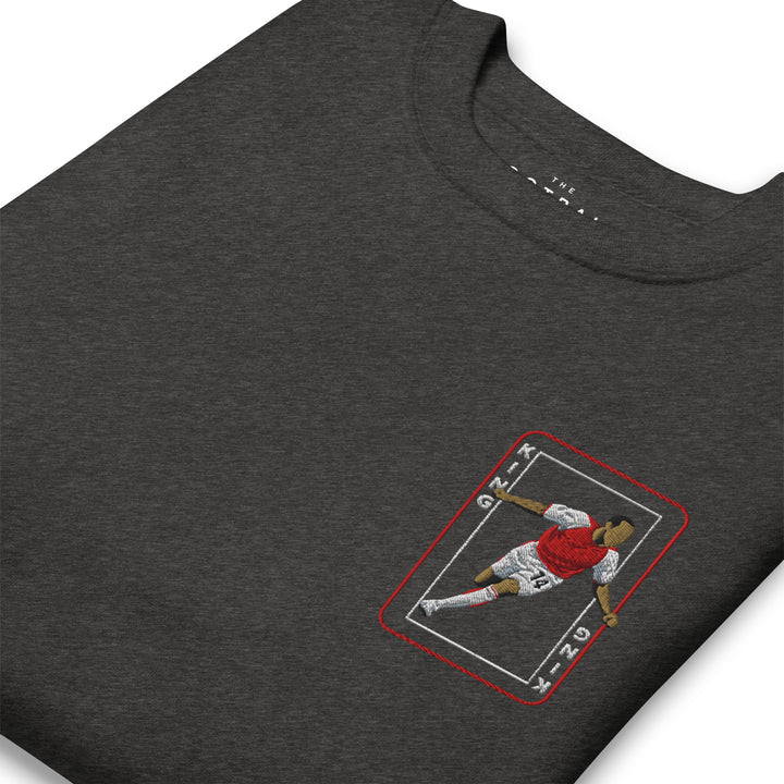 Thierry Henry Inspired Arsenal King Card Embroidered Football Sweatshirt