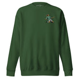 Henrik Larsson inspired Celtic embroidered football sweatshirt in forest green, front view alternate mockup