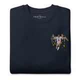 England v Argentina 1998 Embroidered Football Sweatshirt in navy blazer, alternate front view