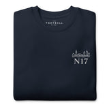 Tottenham Postcode Embroidered Football Sweatshirt in navy blazer, alternate front view