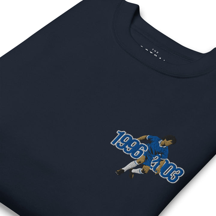 The Class of the 90s — Gianfranco Zola Inspired Chelsea Embroidered Football Sweatshirt