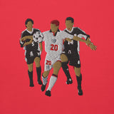 England v Argentina 1998 Embroidered Football Sweatshirt in team red, front view