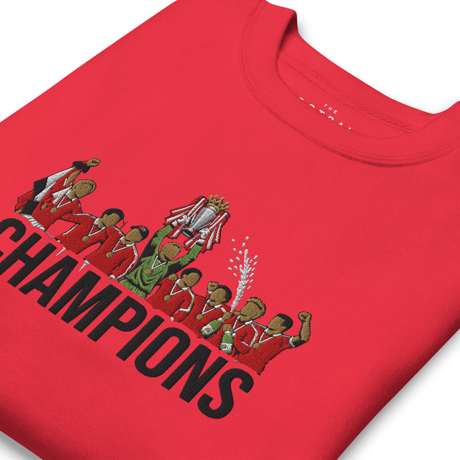 Manchester United Inspired 1999 Treble Champions Embroidered Football Sweatshirt