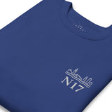 Tottenham Postcode Embroidered Football Sweatshirt in team royal, design detail close-up
