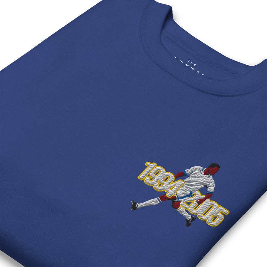 The Class of the 90s — Lucas Radebe Inspired Leeds United Embroidered Football Sweatshirt