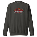 Liverpool-inspired vintage black sweatshirt with trophy-lift embroidery and CHAMPIONS lettering