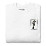 Alan Shearer Inspired Newcastle King Card Embroidered Football Sweatshirt in white, alternate front view